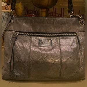 Coach Poppy Y2K Metallic Silver Handbag